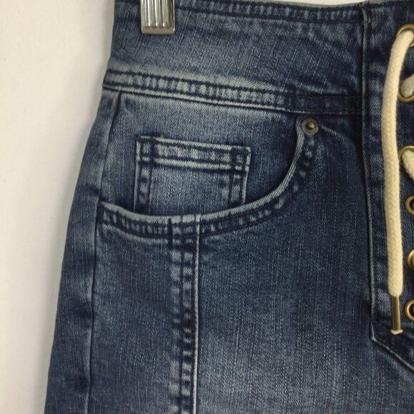 O'Neill Womens Marina Jean Shorts Denim Dark Wash Blue Grass Wash Size 27 NWT - Picture 4 of 16